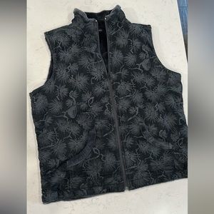 Columbia Black Velvet  Fleece Woman Reversible Vest - Size Medium